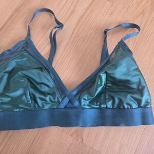 Satin Bralette in Teal